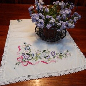 Antique embroidered table runner