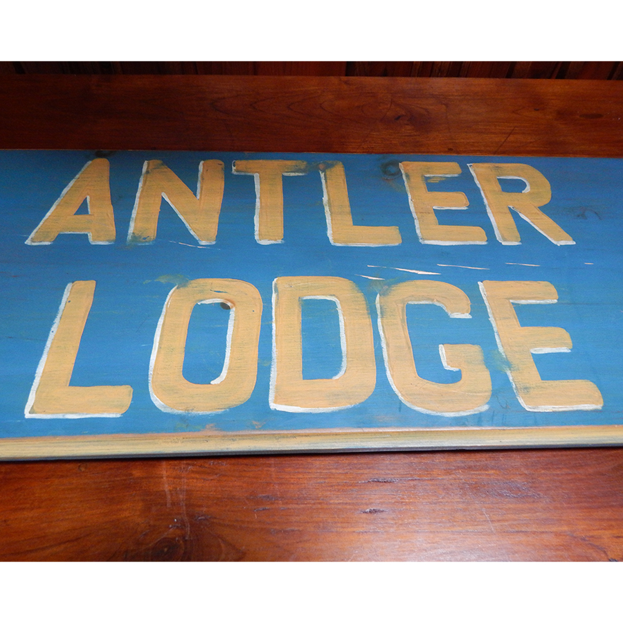 Vintage Antler Lodge Sign