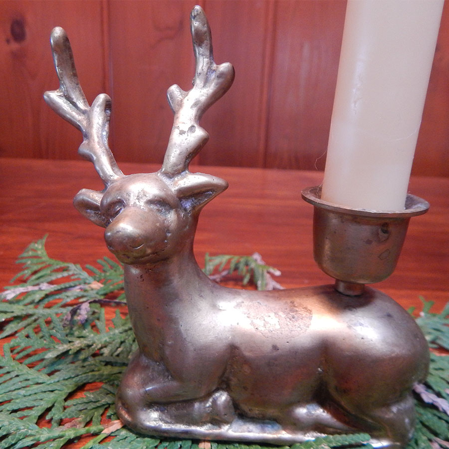 Antique Deer Candle Holder